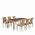 Комплект плетеной мебели T365/Y380B-W65  6PCS Light Brown (6+1)